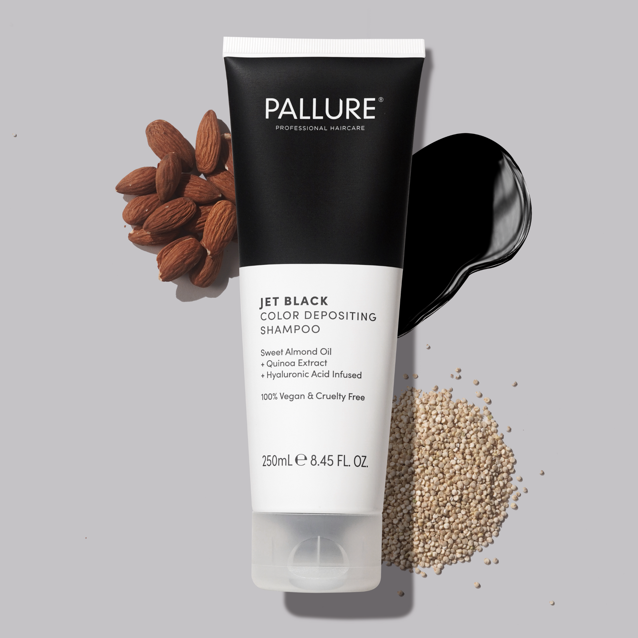 Pallure Jet Black Color Depositing Shampoo, 250 ml