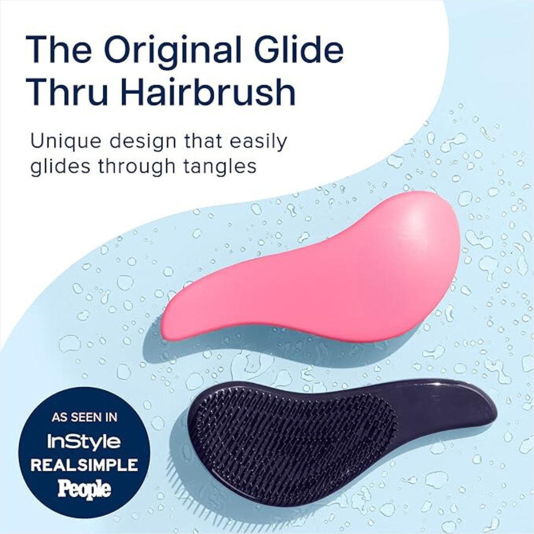 Hair Tamer "Ergo" Detangling Hair Brush [Single brush: Pink or Chrome (random color)]