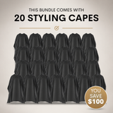Automatic Hair Brush And Clipper Cleaner + 20 Salon/Barber Capes Bundle