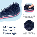 Hair Tamer "Ergo" Detangling Hair Brush [Single brush: Pink or Chrome (random color)]