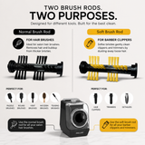 Automatic Hair Brush and Clipper Cleaner Brush Rod Replacement Set