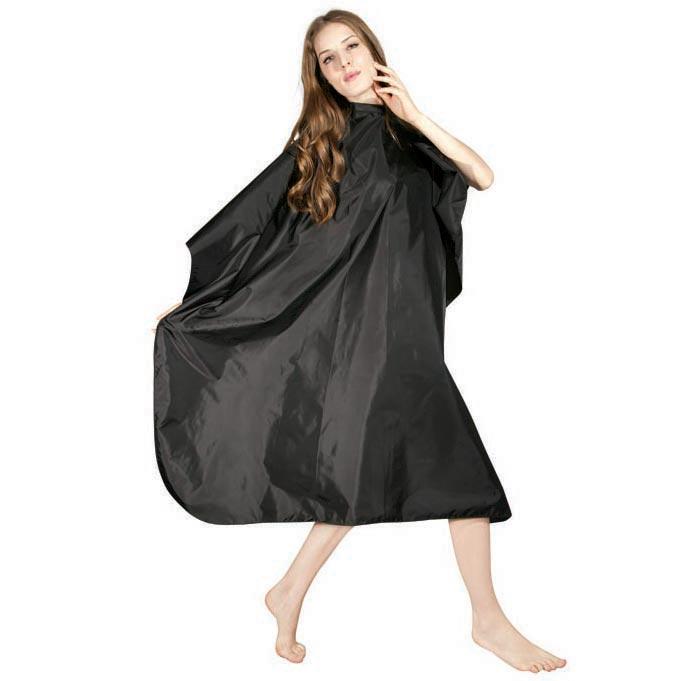 Icarus Black Nylon Hair Styling Salon Cape with Snaps