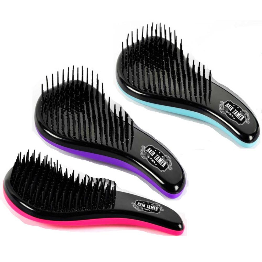 Hair Tamer "Ergo" Detangling Hair Brush Teezer, 1 QTY - Assorted Colors (🎁 FREE GIFT)