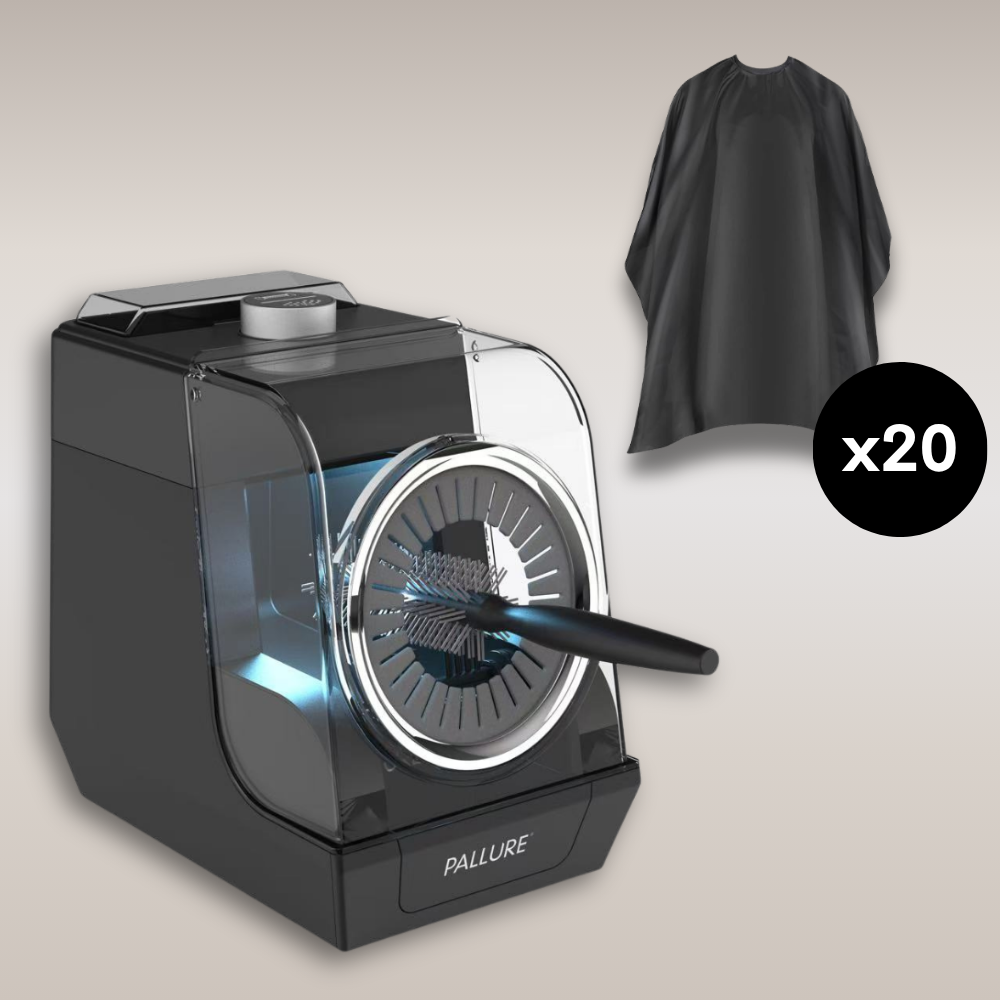 Automatic Hair Brush And Clipper Cleaner + 20 Salon/Barber Capes Bundle