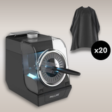 Automatic Hair Brush And Clipper Cleaner + 20 Salon/Barber Capes Bundle